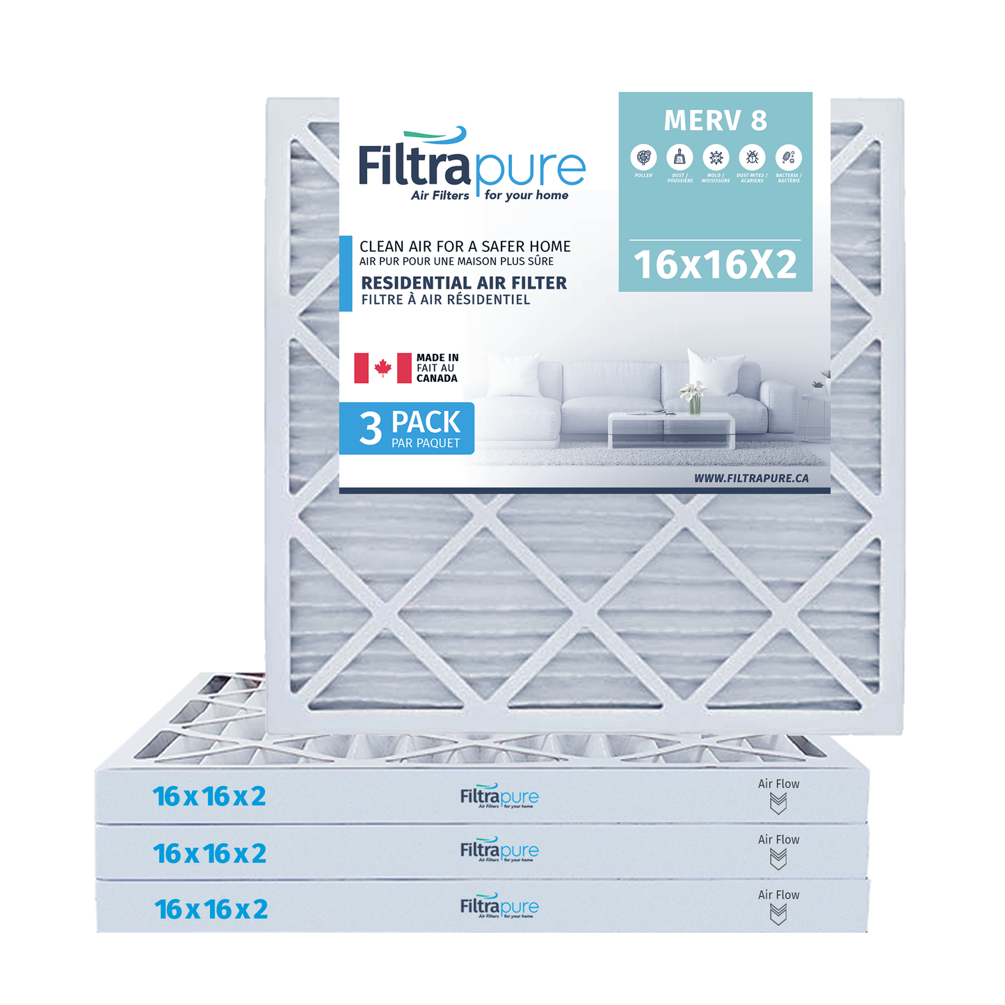 16x16x2 Air Filter - AC Furnace Filter