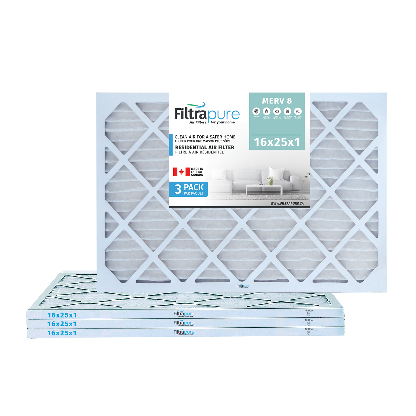 16X25x1 Air Filter - AC Furnace Filter