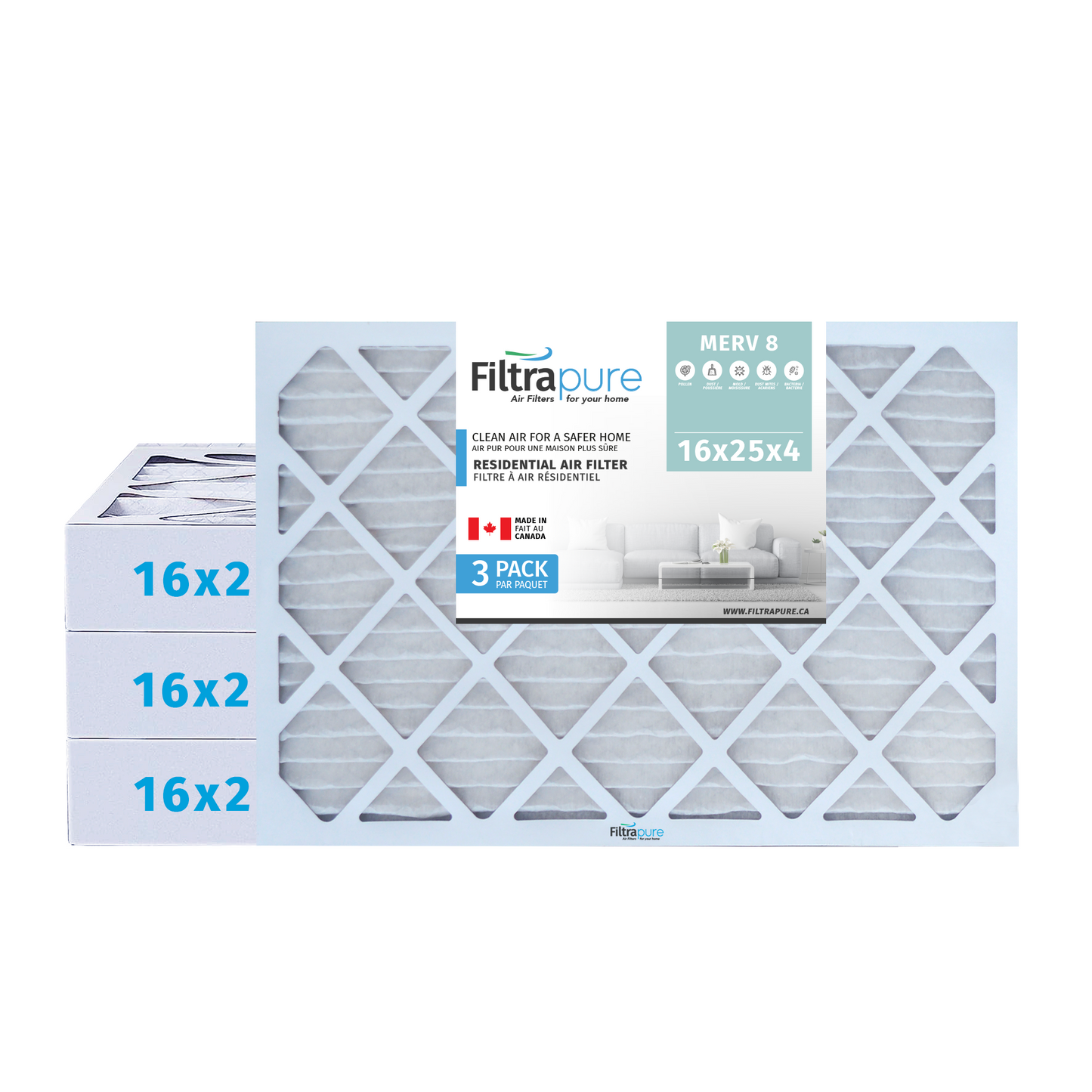 16x25x4 Air Filter - AC Furnace Filter