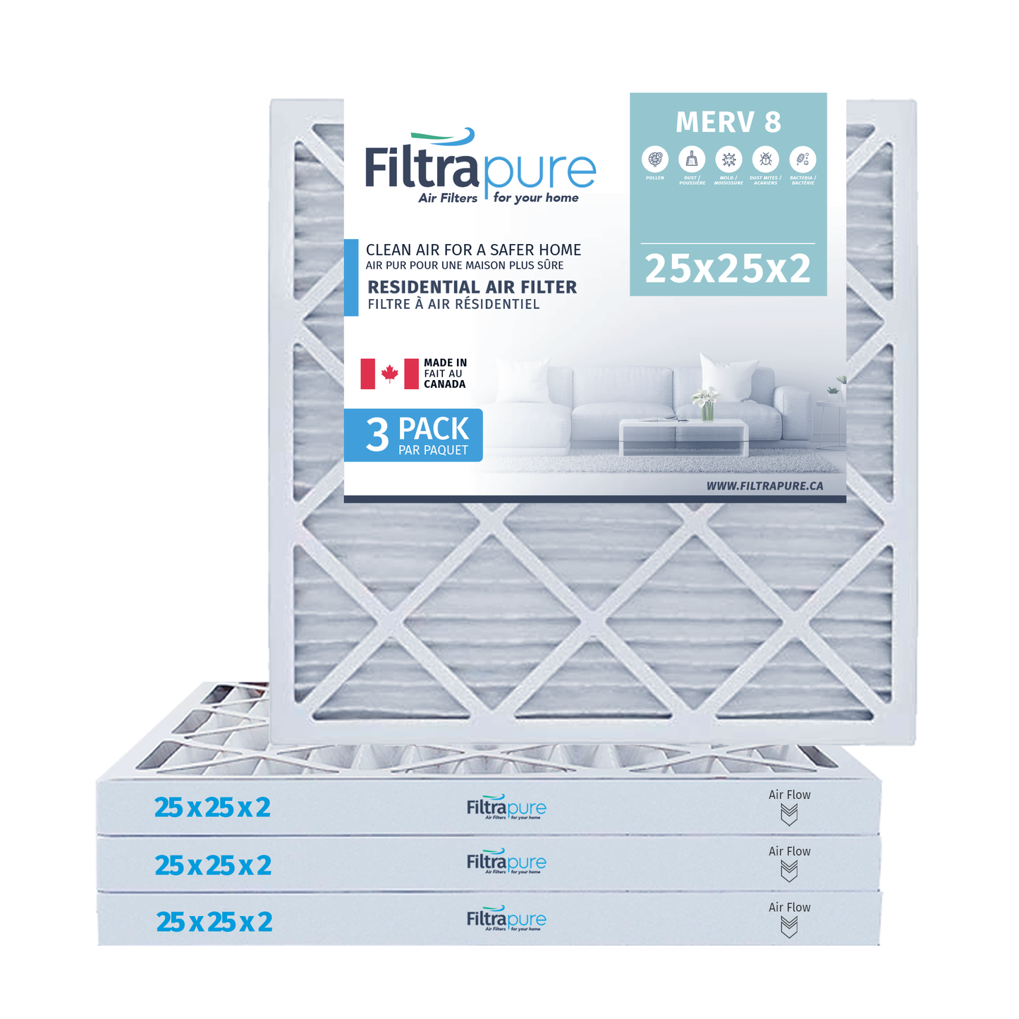 25x25x2 Air Filter - AC Furnace Filter