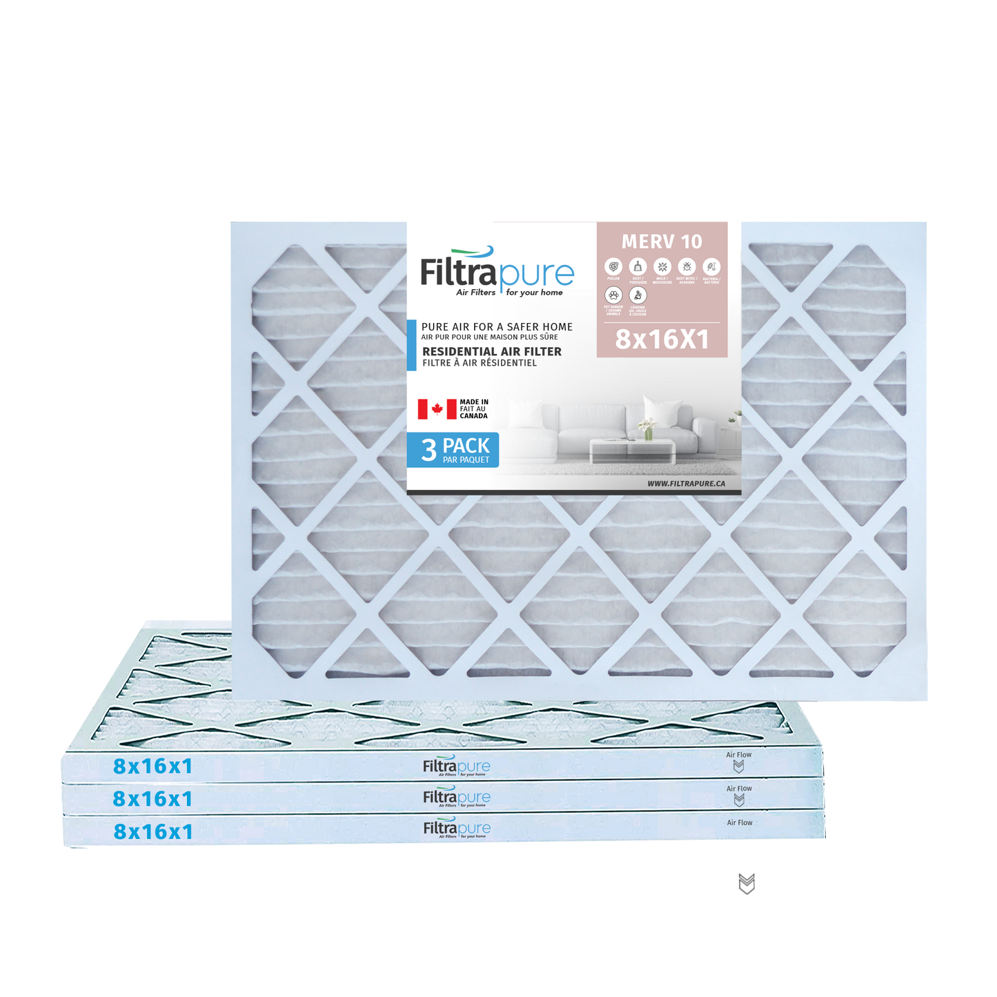 8x16x1 Air Filter - AC Furnace Filter