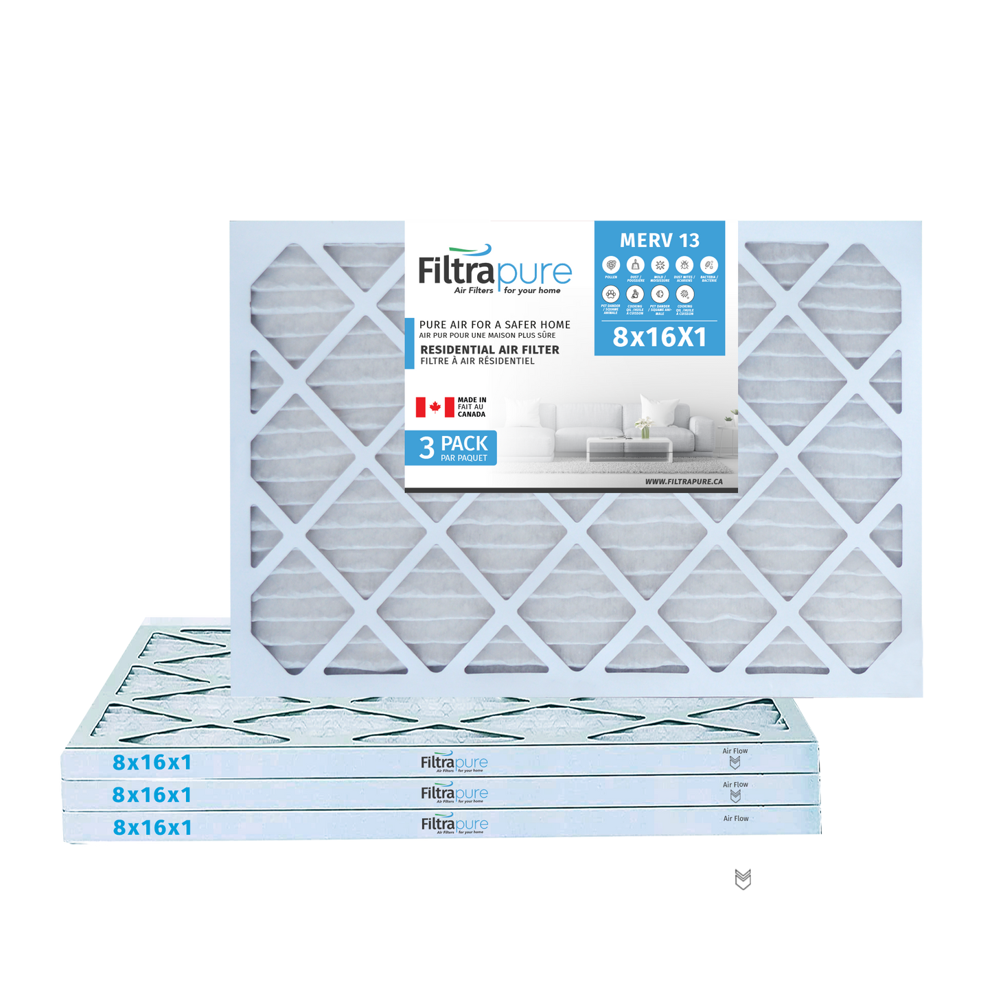 8x16x1 Air Filter - AC Furnace Filter