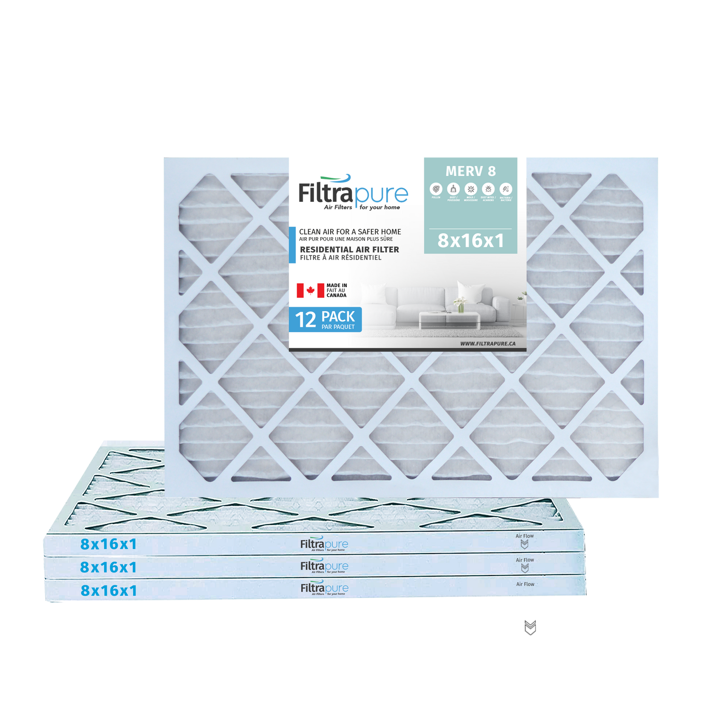 8x16x1 Air Filter - AC Furnace Filter