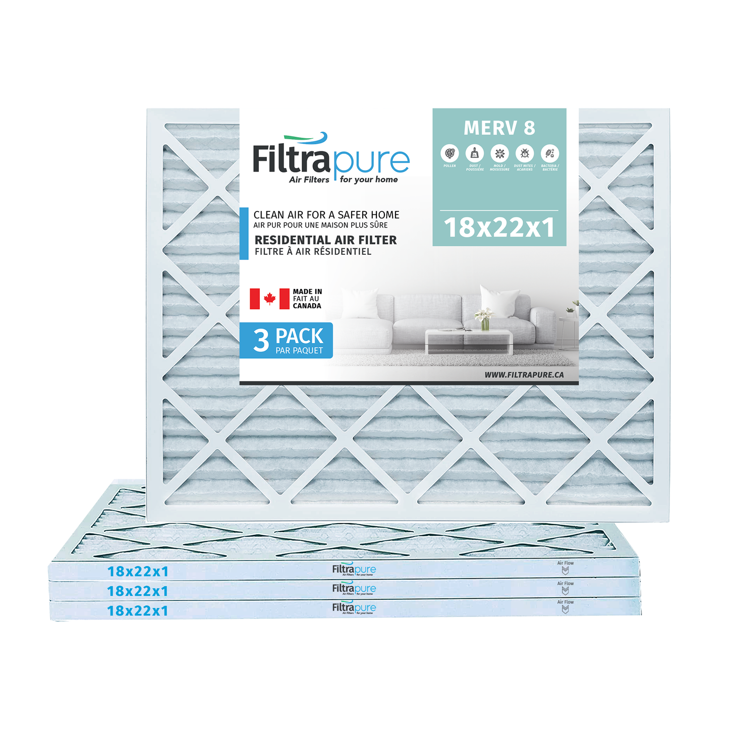 18X22x1 Air Filter - AC Furnace Filter