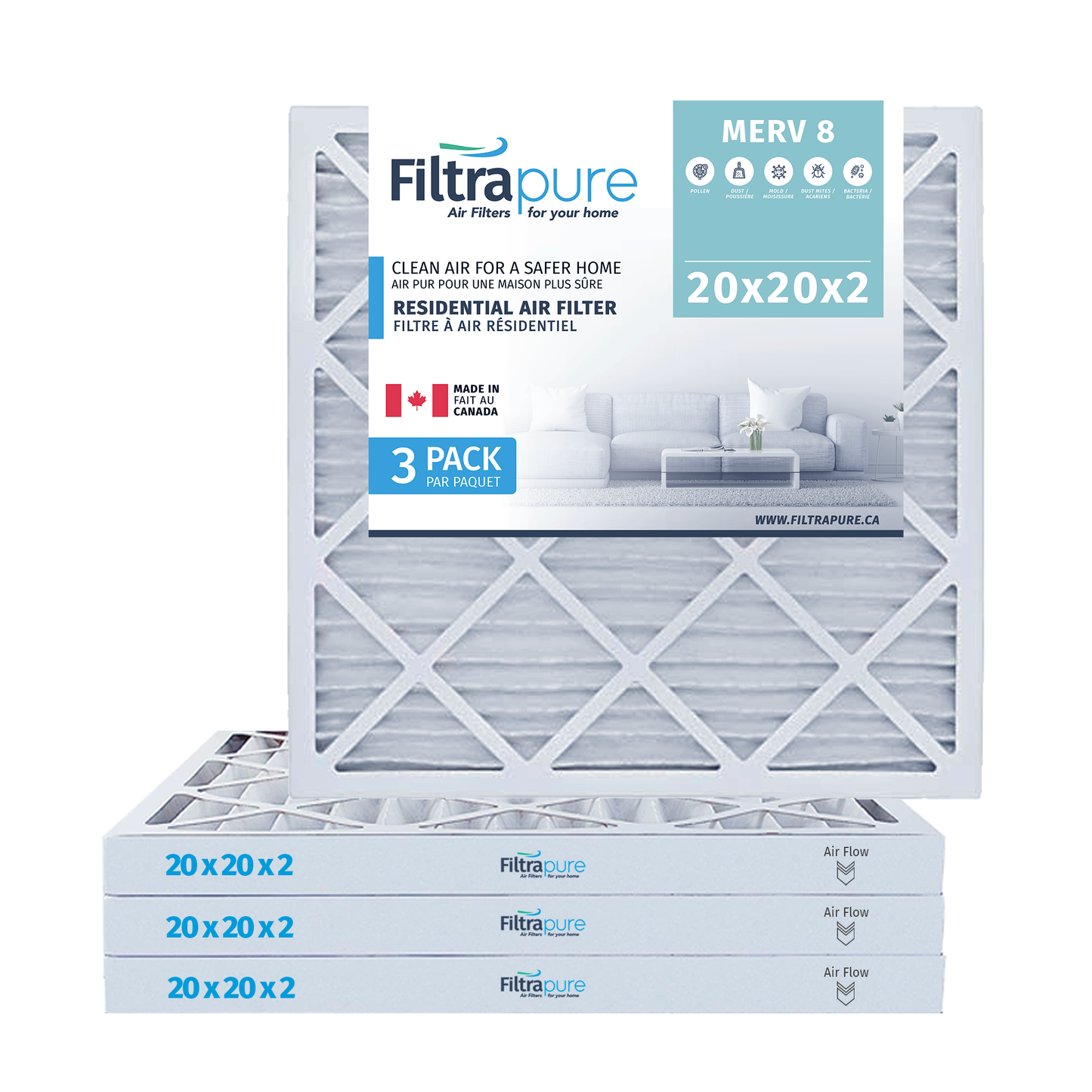 20x20x2 Air Filter - AC Furnace Filter