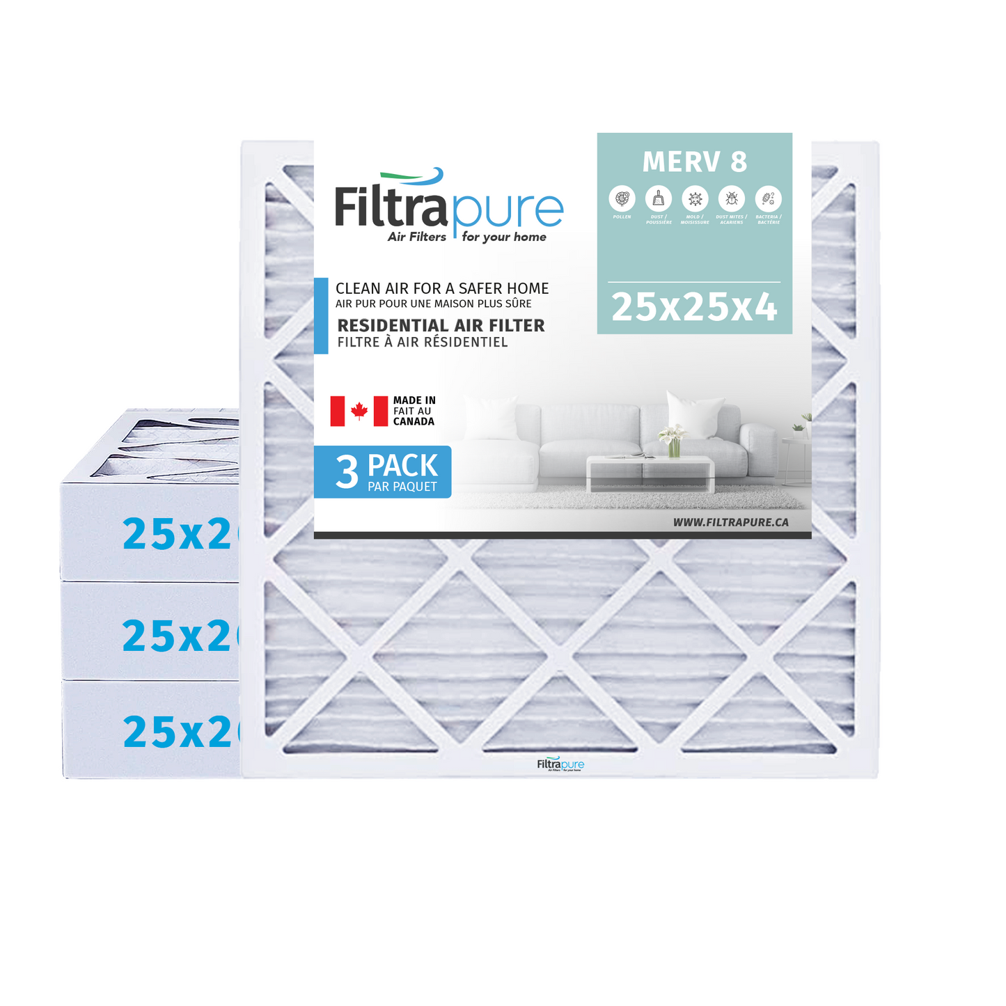 25x25x4 Air Filter - AC Furnace Filter